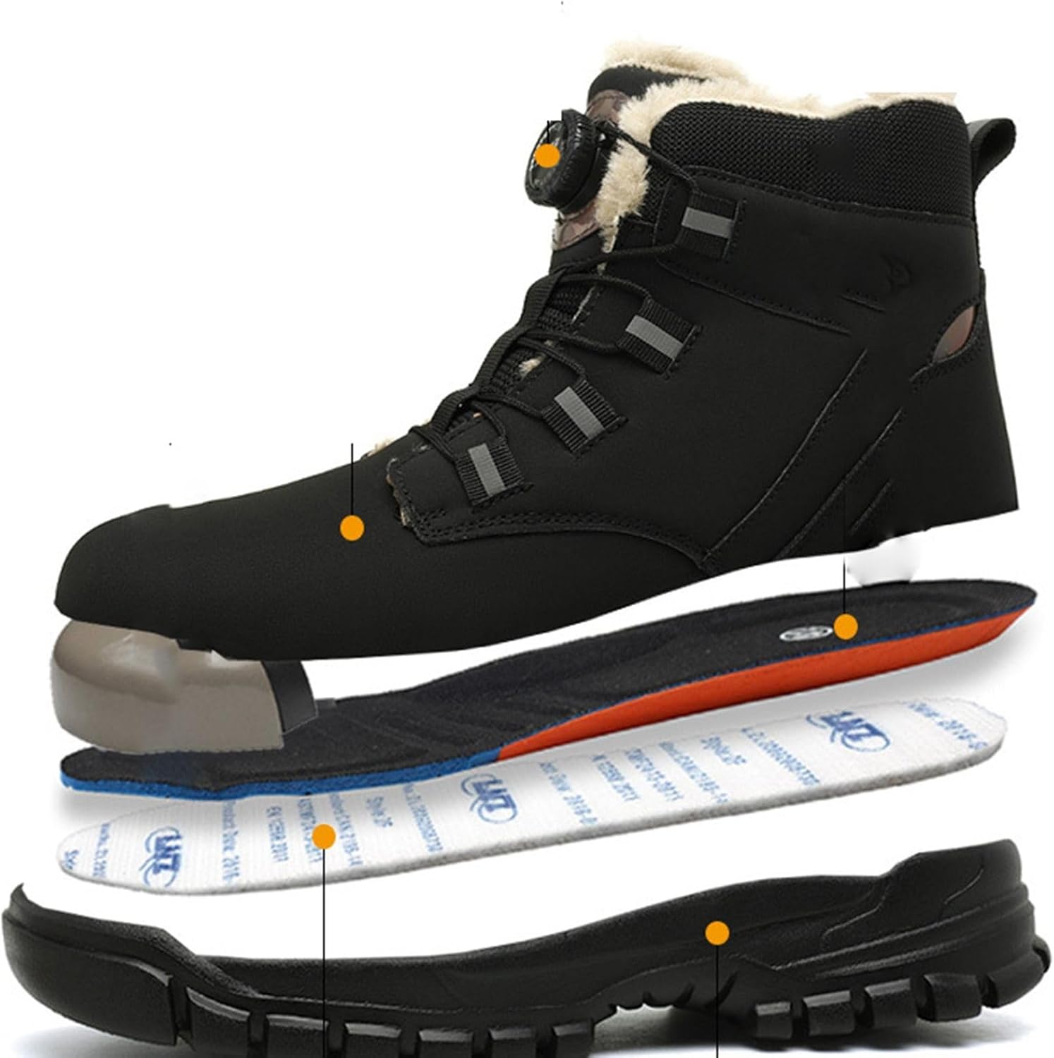 [Taopagii] 安全靴 ハイカット ワークブーツ ショットブーツ 合革 鋼つま先 つま先保護 踏み抜き防止 撥水 通気 滑りに