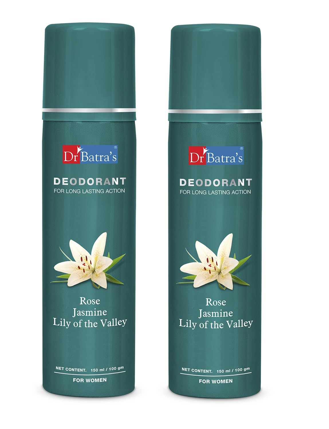 Dr Batra's Deodarant For Women, With Long Lasting Action Rose, Jasmine & Lily Of The Valley, Mild Fragrance, Alcohol free (150 ml, Pack of 2)-image-40