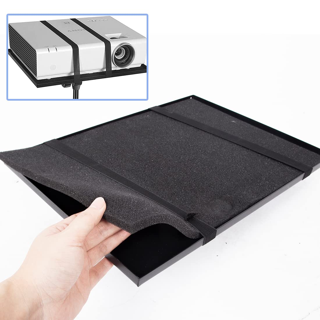 Support de Vidéoprojecteur, Support avec 3 Roulettes, Hauteur Réglable 81-130 cm, Trépied de Projecteur Portable, Projecteur, Equipement