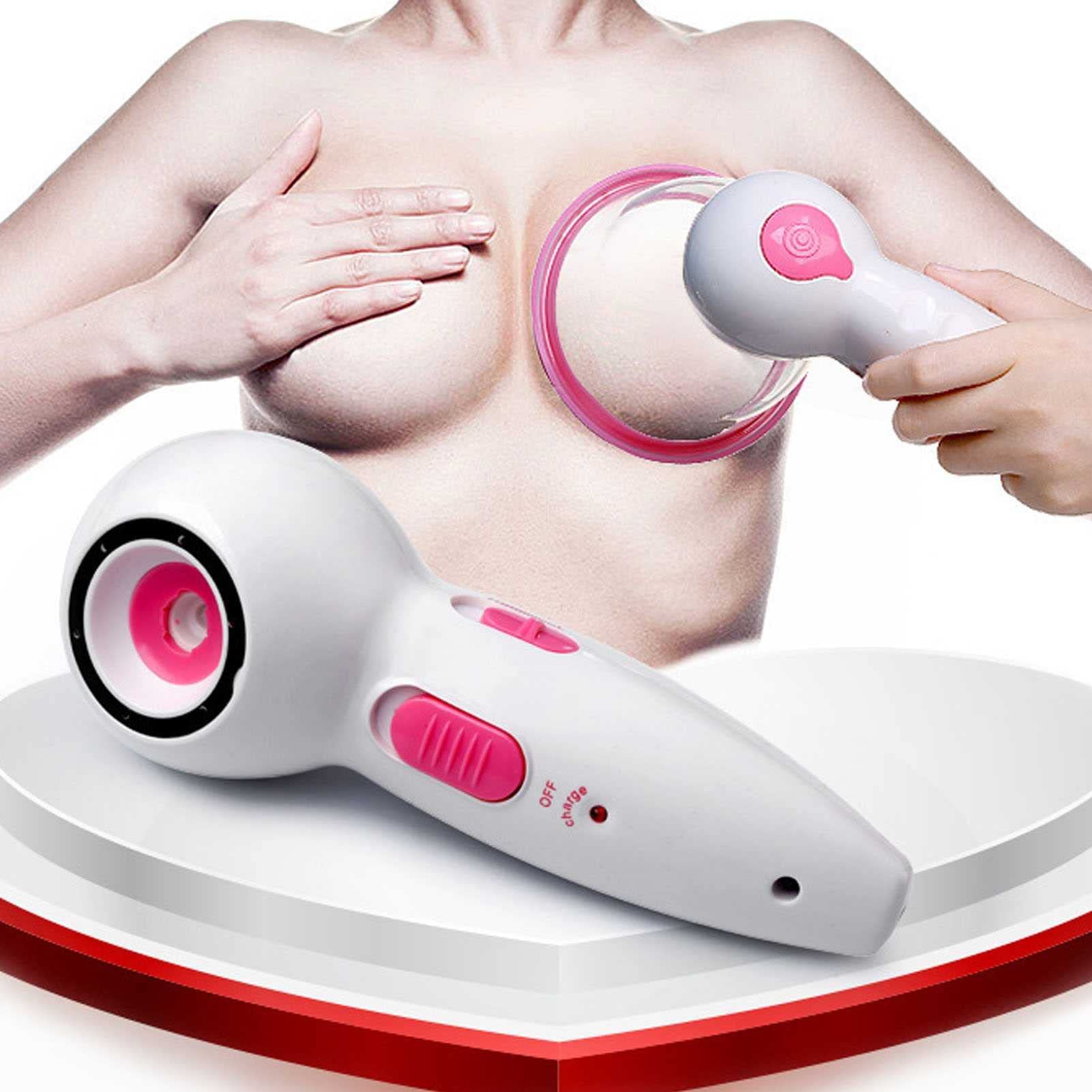 Gnbow D Cup Electric Breast Massager, Nipple Enlargement Beauty Double Cup Massager, For Promote Breast Development Home Breast Care Device, Prevent Sagging And Dredge Breast, 13.5Cm