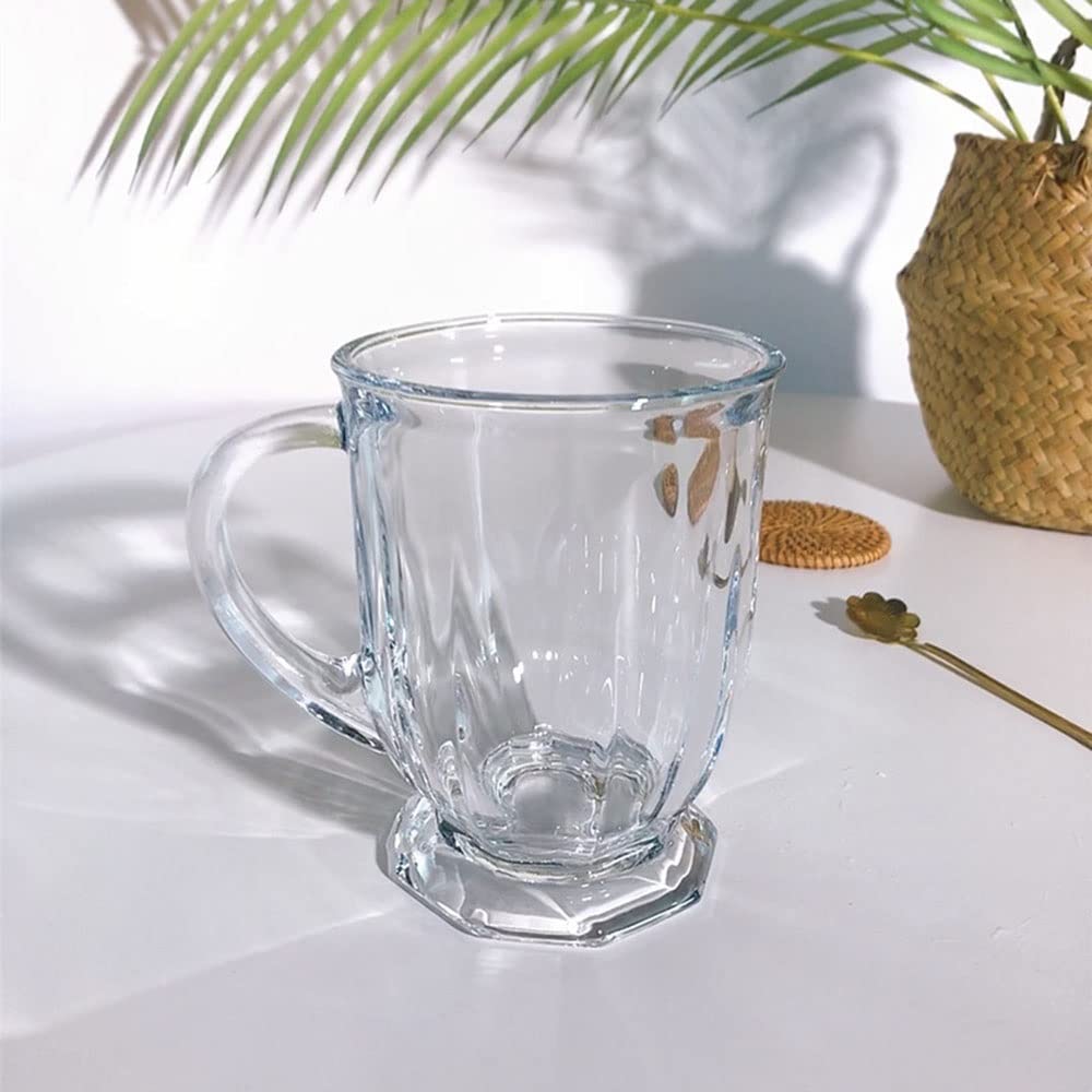 Clear Mug Drinking Cup with Handle, Beer Mug 15.22 oz, Clear, for Bubble Tea Milk convenient