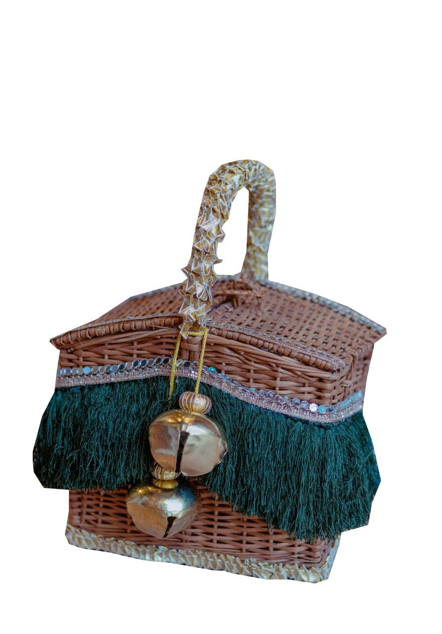 PANKHURI JEWELLERY Purse box Green Compact and stylish storage solution for your valuable purses and accessories._