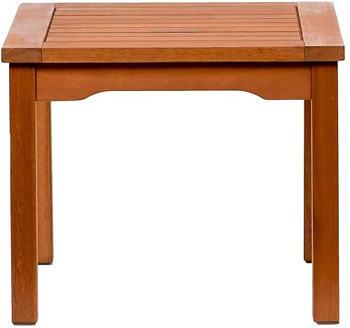 Rome Square and Durable Side Table | Eucalyptus Wood |
