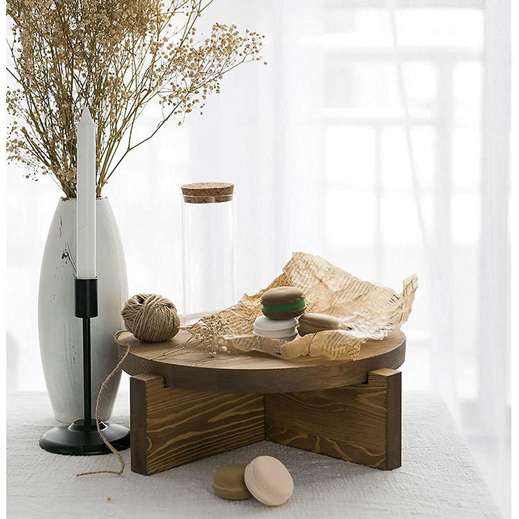 LUCBEI Kuchenständer ServierStänder Hochzeitstorte Base Fach Wald Hochzeit Dessert Tabelle Fenster Display Tablett Holzkuchenständer Kuchen Shop Display Stand Tortenständer (Size : D)