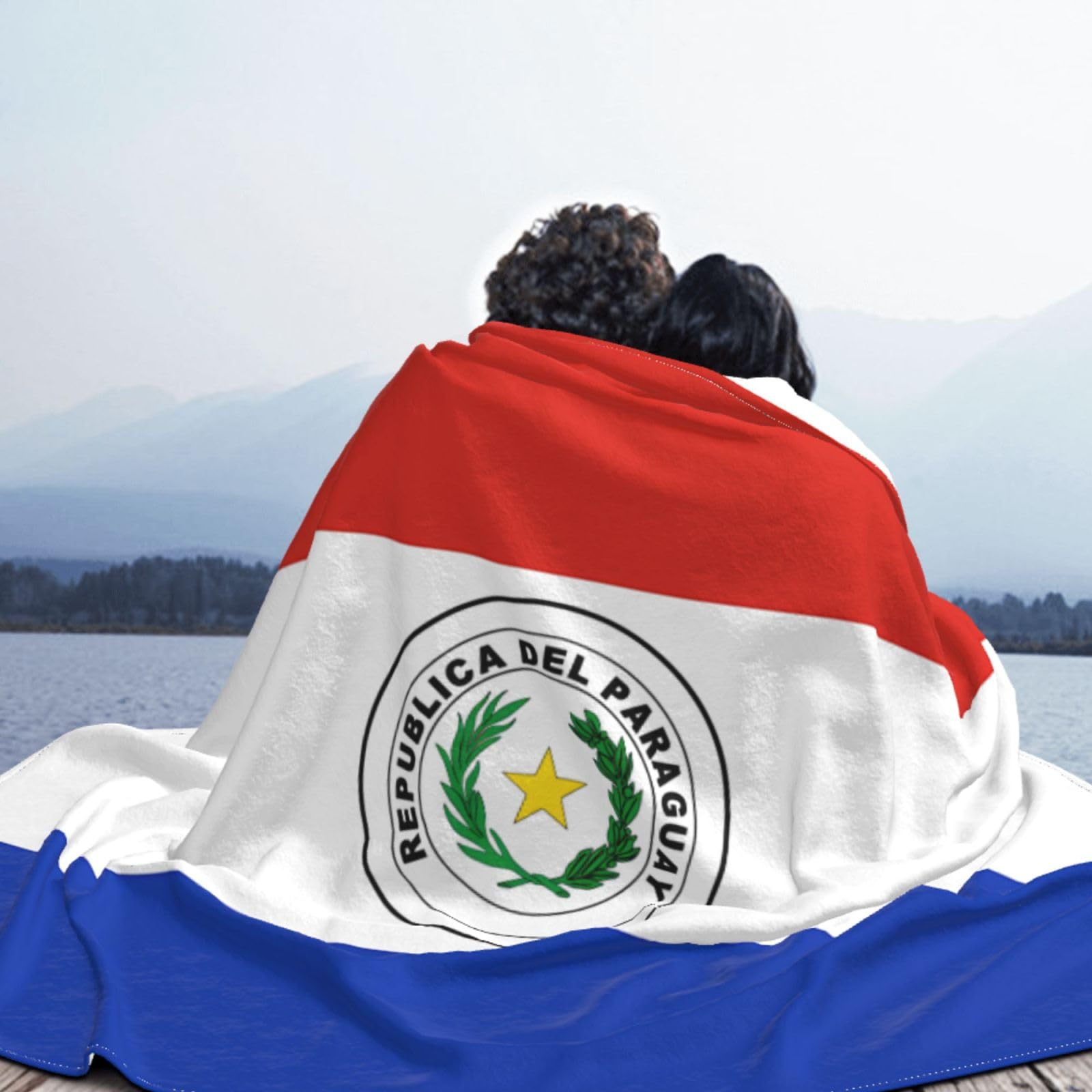 Manta de viaje portátil de 80 x 60 pulgadas, suave, resistente a las arrugas, plegable, exquisita bandera de Paraguay