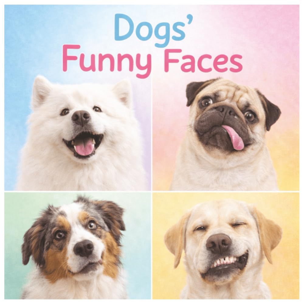 Dogs’ Funny Faces: A Silly Collection of the Funniest Dog Faces. “Every page, a new face!” (Walter)
