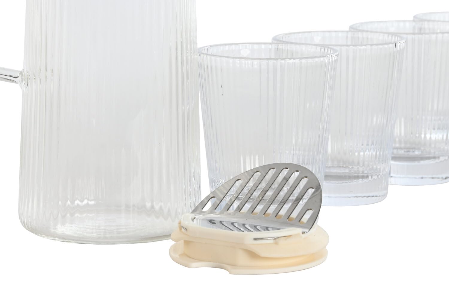 VASO SET 5 BOROSILICATO 8X8X9,5 245ML JARRA 1200