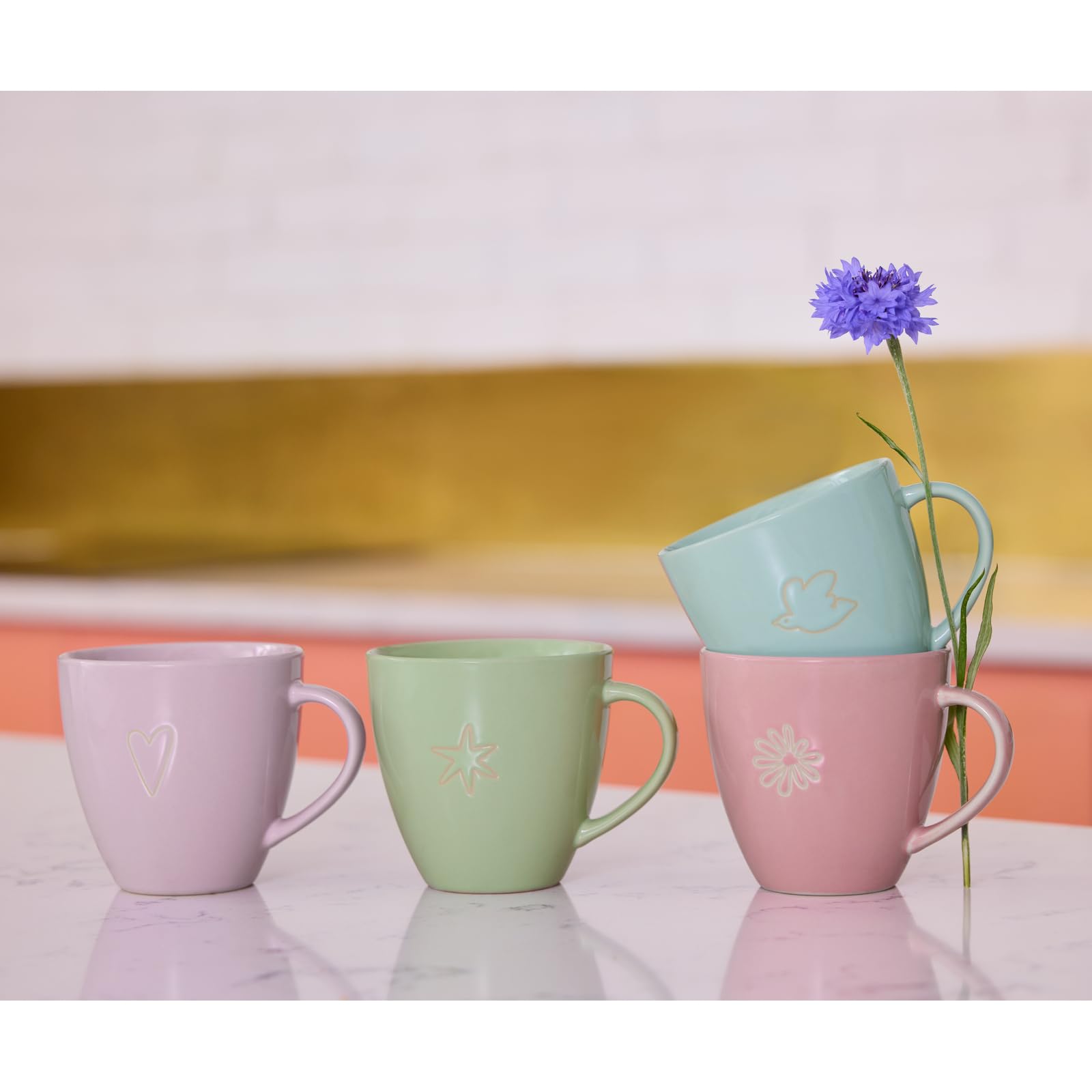 Royal Doulton Tilly Ramsay 1081176 - Set di 4 piatti in gres, colore: Blu