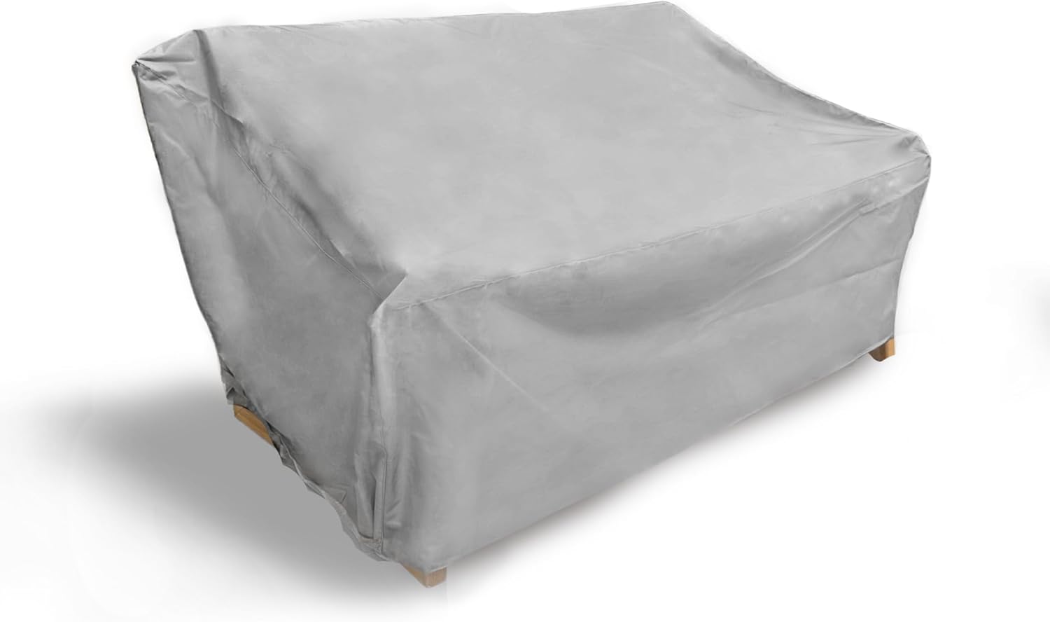 Formosa Covers | Patio Loveseat/Bench Covers with Adjustable Peel and Fit Fastener Straps Covers Furniture up to 60" Long - Gray