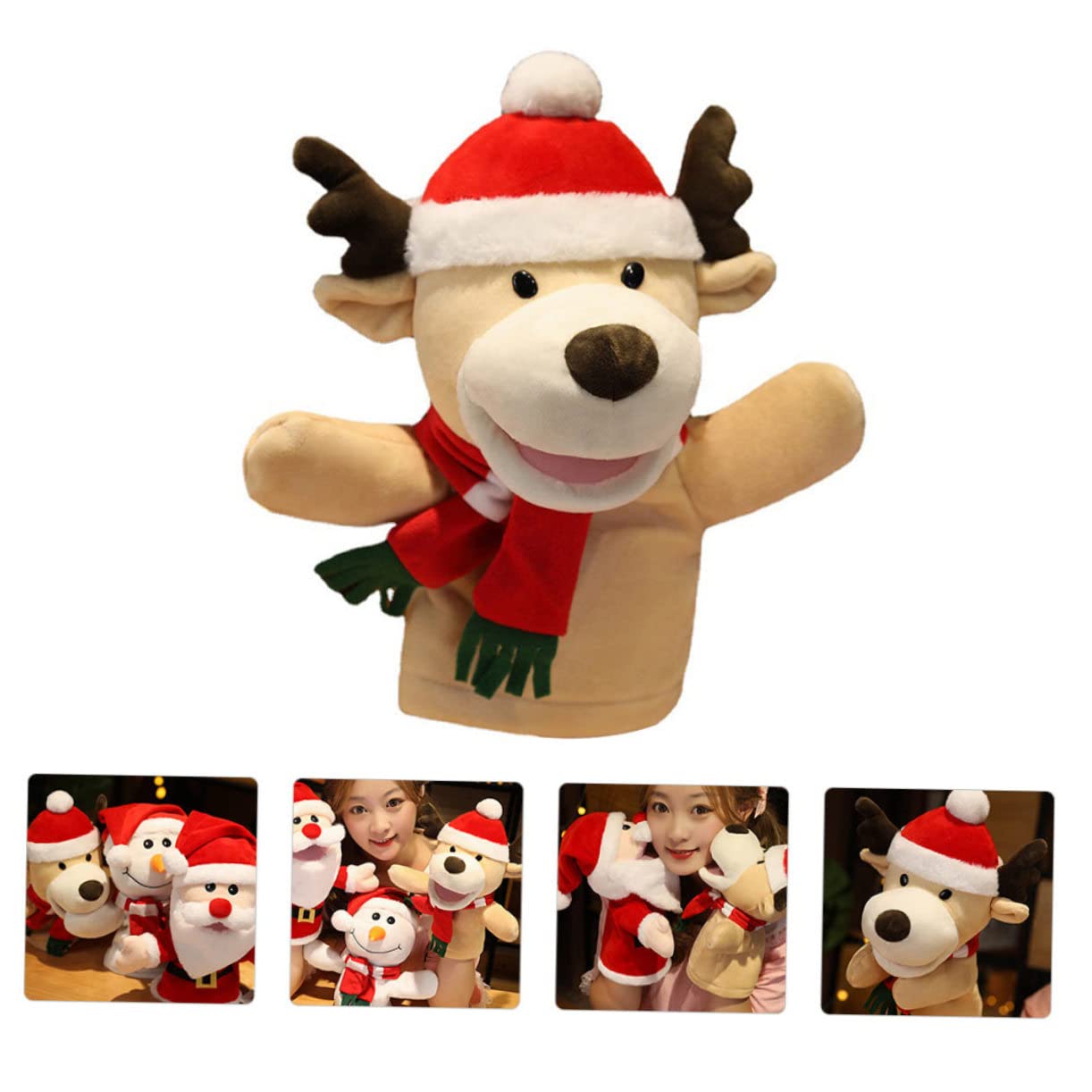 BESPORTBLE Jouet à Main en Coton PP Forme Cerflet pour Garçon et Filles, Jouet Peluche Interactif Storytelling et Renforcer Les Liens Parents-garçon et Filles