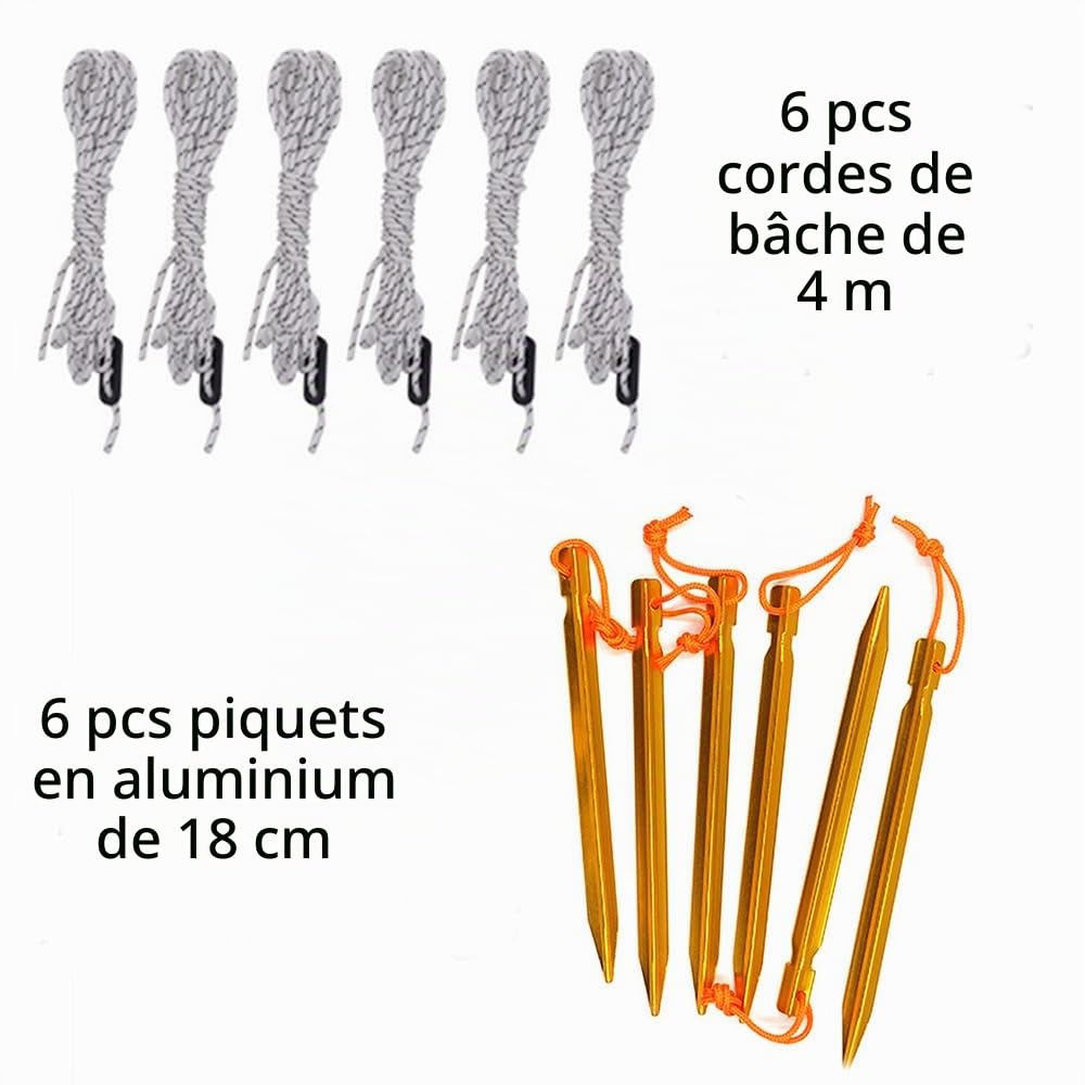3x5m Auvent Voiture Résistant à l'eau et aux UV Store pour Caravane Fourgon Léger Camping Tarp