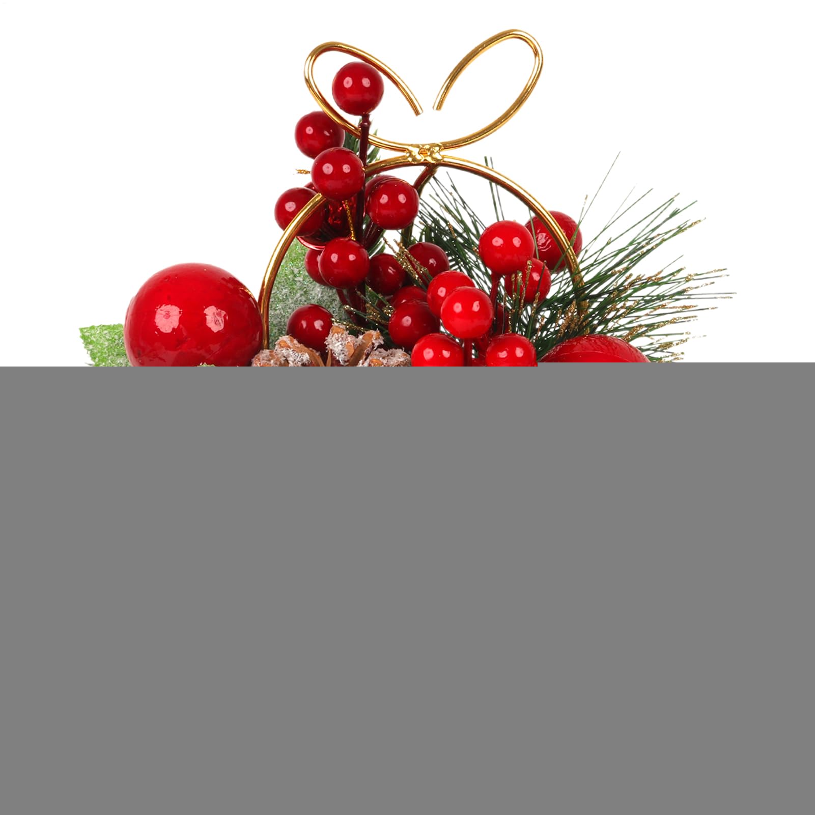 Fleurs artificielles et pot de pommes de pin pour un cadeau de Noël