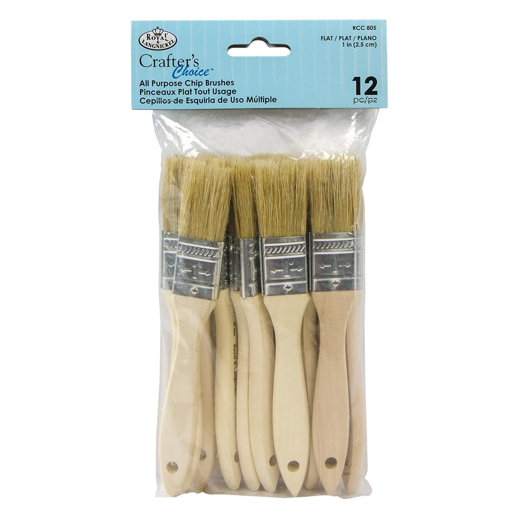 Royal and Langnickel Crafter's Choice 1 inch Chip Brushes - 12/Package