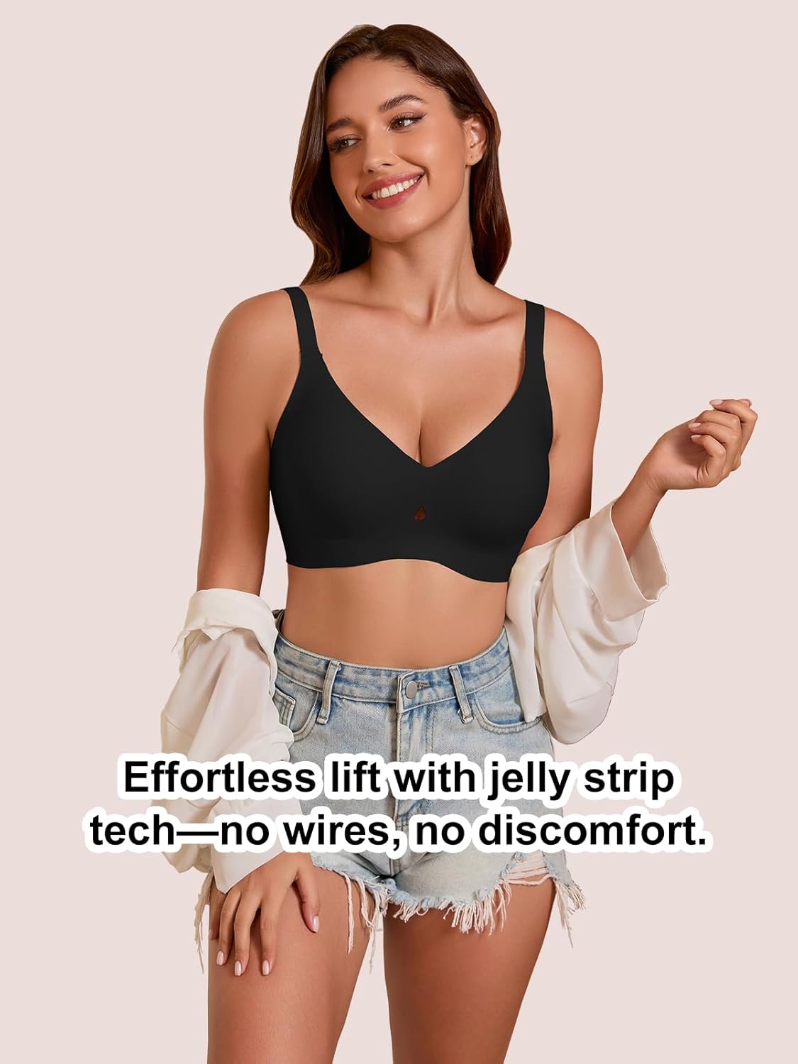 COCOMARTS Jelly Bras for Women No Underwire Seamless Push Up Bra Full Support Comfort Bralettes Wireless Plunge Everyday Bra - Image 6