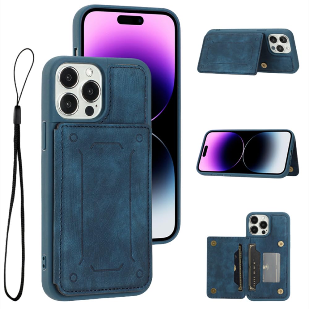 Housse iPhone 14 Pro Max portefeuille en cuir pour des déplacements libres