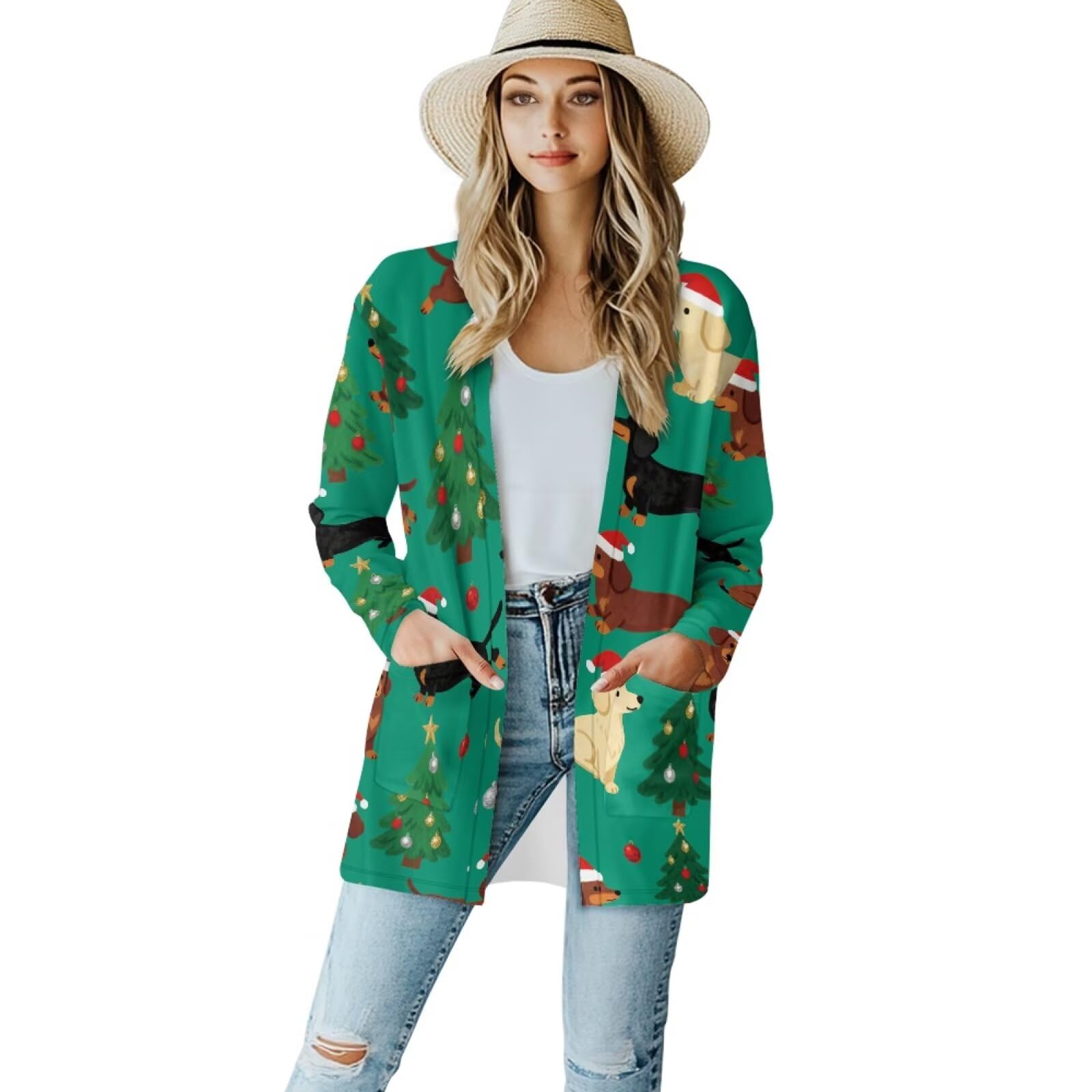 Womens Long Sleeve Cardigan Sweaters Breathable Lightweight Tops Casual Loose Jackets for Indoor Outdoor
