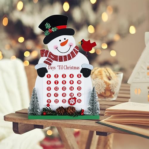 Miniatura 6 de MEETYAMOR Cuenta regresiva de Navidad, camión de madera LED de gran tamaño, decoración de Navidad, letrero rústico de casa de campo, días hasta