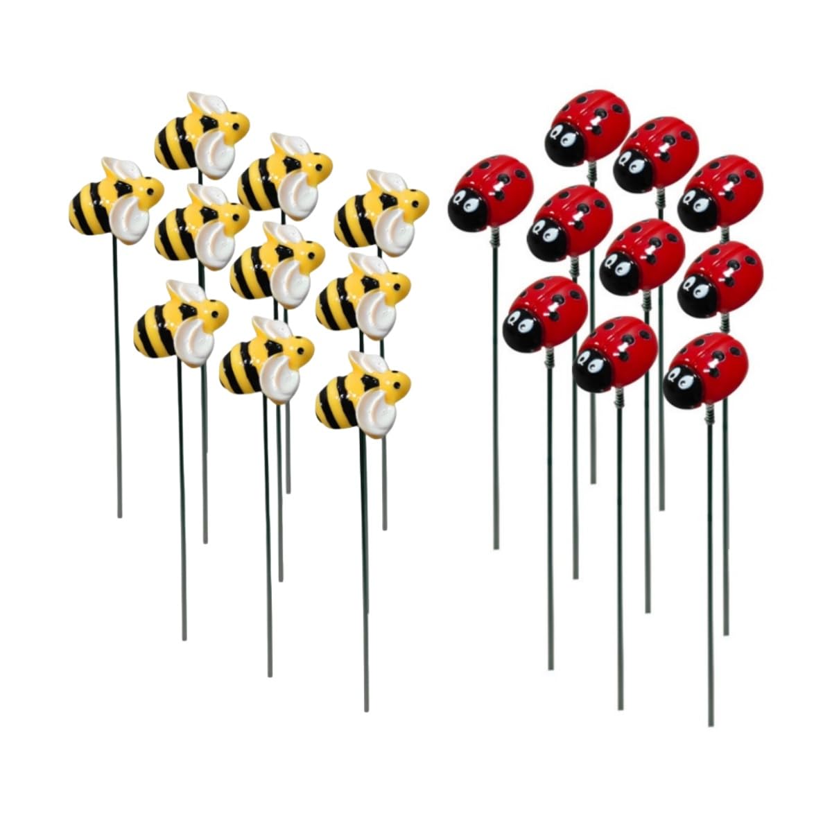 20Pcs Bee Garden Stakes, Ladybug Garden Stake Decoration,Outdoor Bee Decor,Outdoor Ladybug Decor for Yard, Patio & Indoor Plants Flower Pot Decor