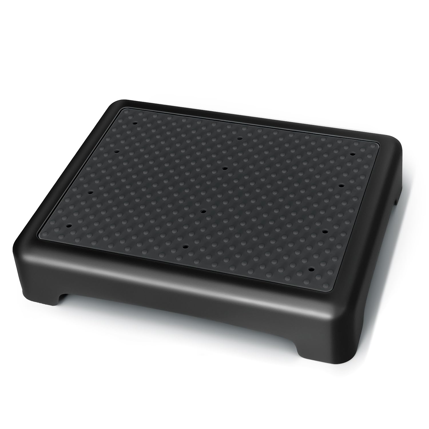 GWNF3.35'' Short Step Stool – 600lb Capacity Ultra-Sturdy Structure & Lightweight Step Stools for Seniors, Kids & Adult | Non-Slip Wide Platform | Mobility Step Stool for Indoor & Outdoor?Black-Black?