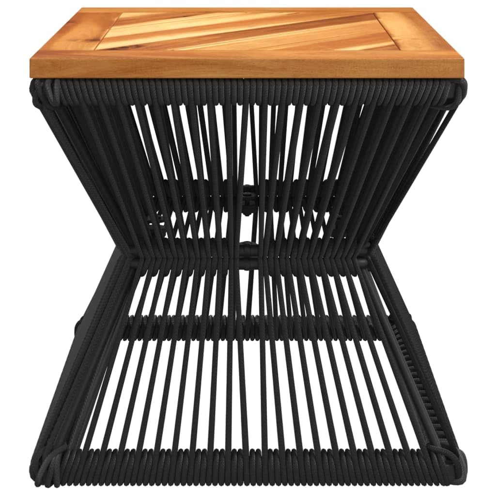 Homgoday Tavolino da caffè con base metallica nera, 38 x 38 x 38 cm, in legno massello di acacia, tavolino da tè per soggiorno, sala d'accoglienza degli ospiti, camera da letto e ufficio