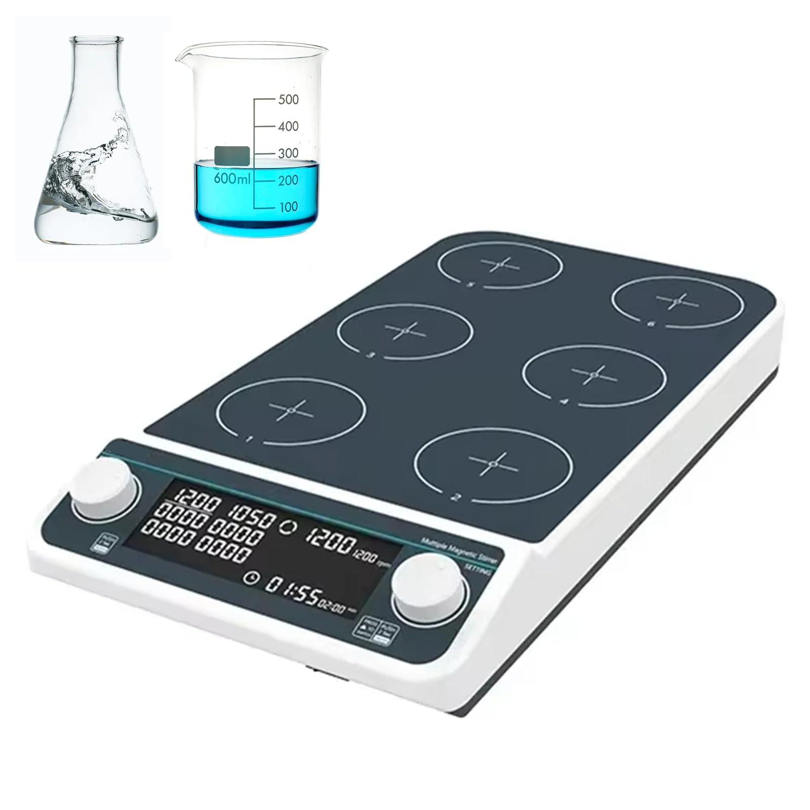 Agitador magnético con pantalla LED, agitador orbital digital, velocidad ajustable, avance hacia atrás, para investigación científica de laboratorio y uso en experimentos