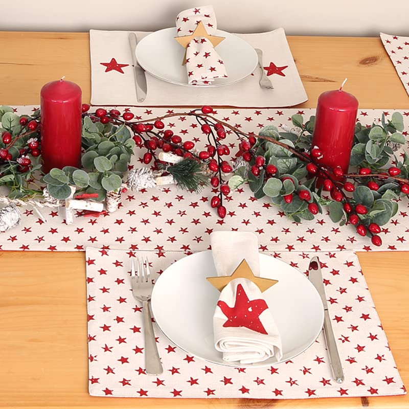 Dexam Star Table Runner, Natural, White, 70.9 x 13.8 inch (Rectangular) - Image 4