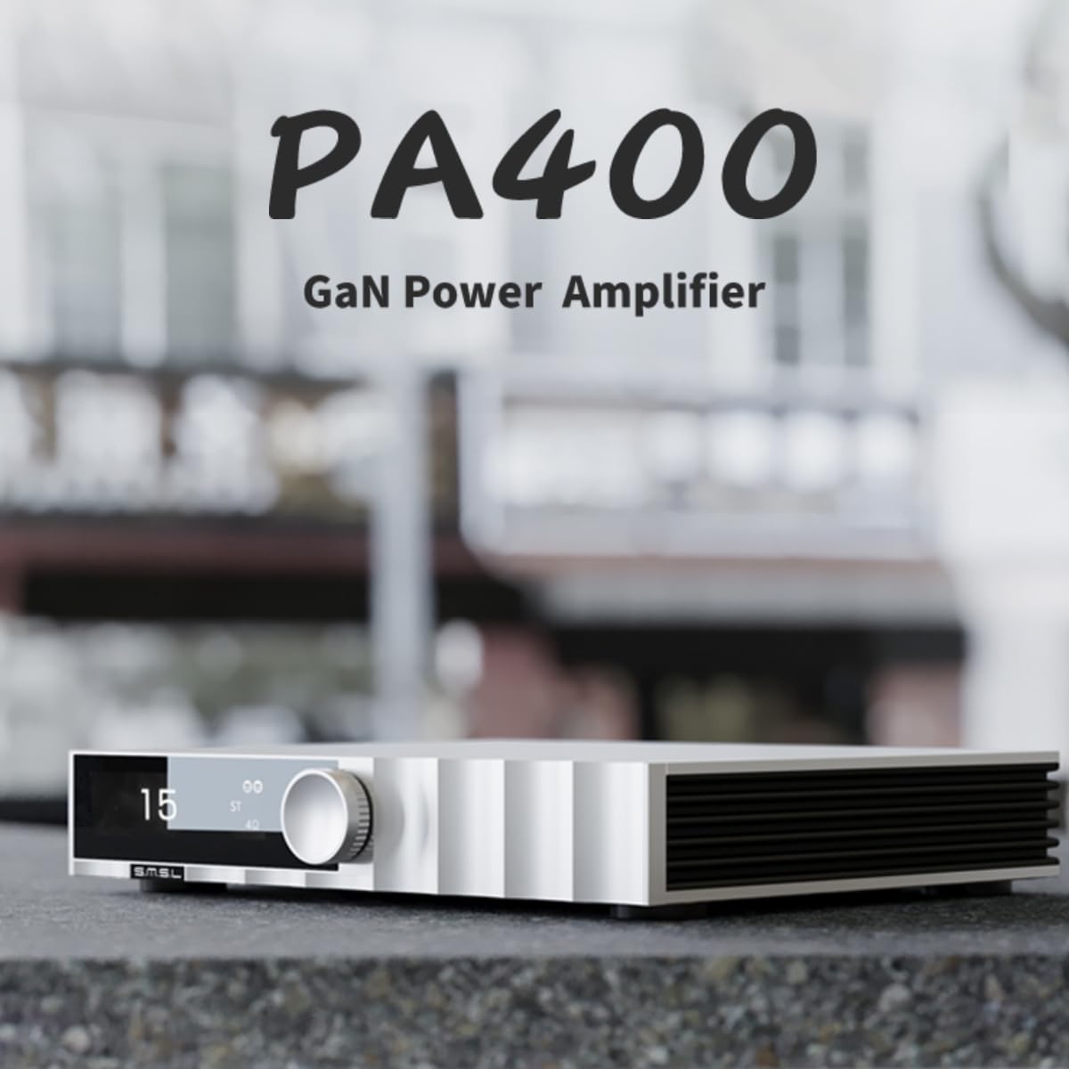 SMSL PA400 GaN Amplificateur Hi-Fi | Amplificateur stéréo classe D 250 W | Entrée mono XLR symétrique RCA, XLR | Amplificateur au nitrure de gallium pour audio domestique et bureau