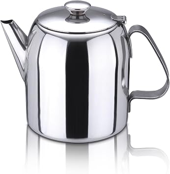 Tea Pot, Stainless Steel Teapot, 20oz Metal Tea Kettle Short Spout Tea Pot for Stovetop Home Kitchen Hotel Restaurant Camping
