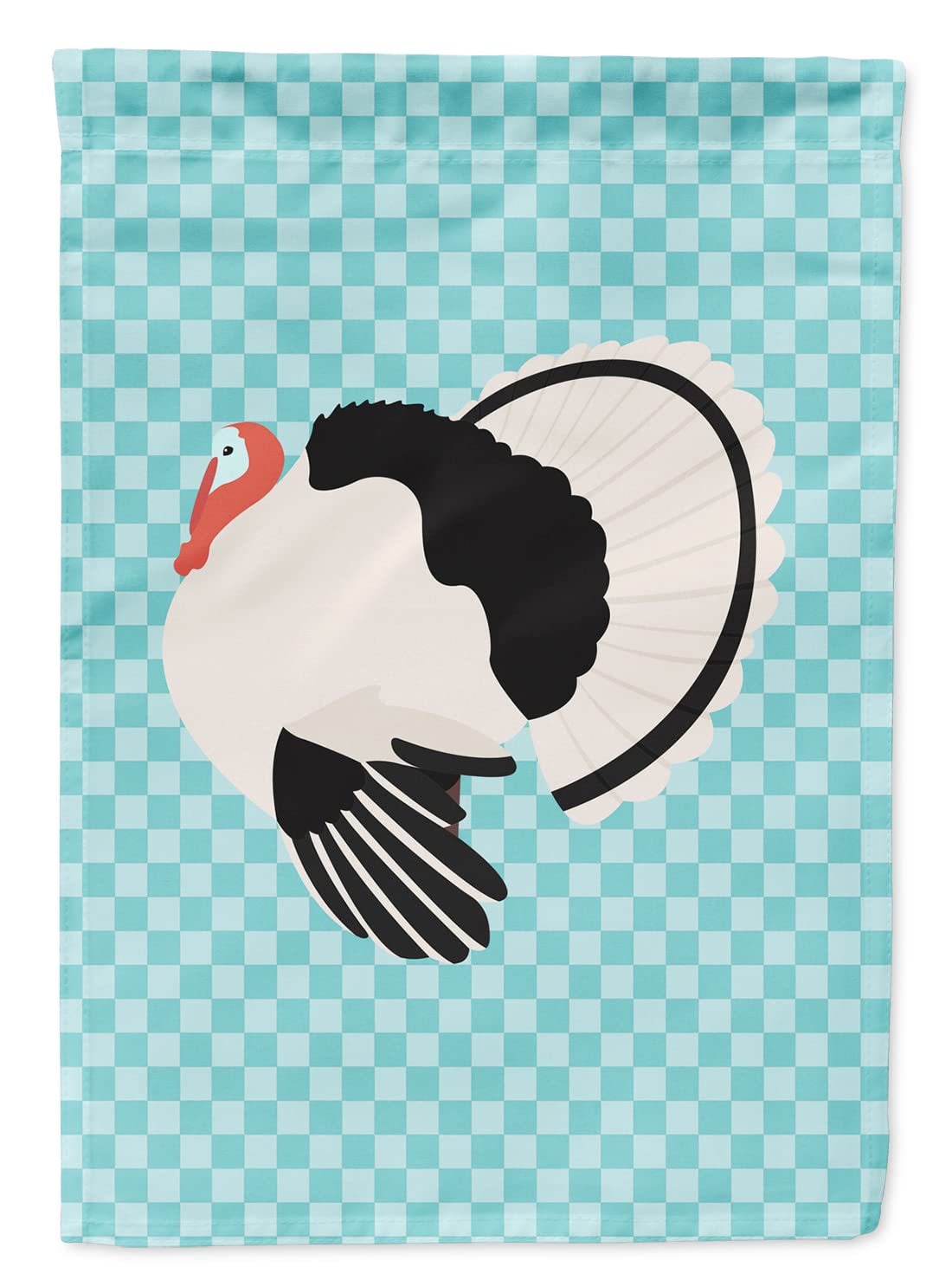 Caroline's Treasures BB8162GF Royal Palm Turkey Blue Check Flag Garden Size , Small, multicolor