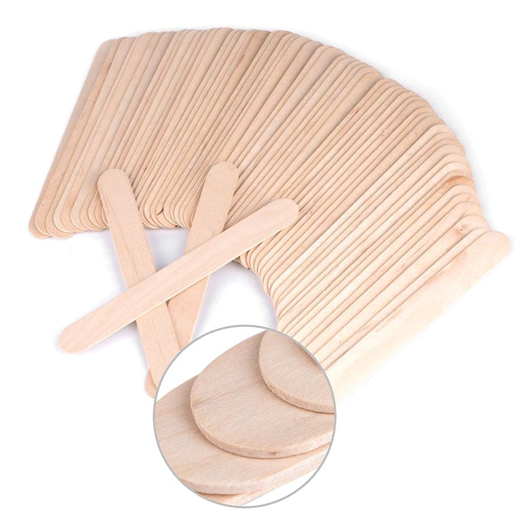 DENFY Wooden Disposable Waxing Stick Spatula Applicator Tongue Depressor for Home and Salon Wax