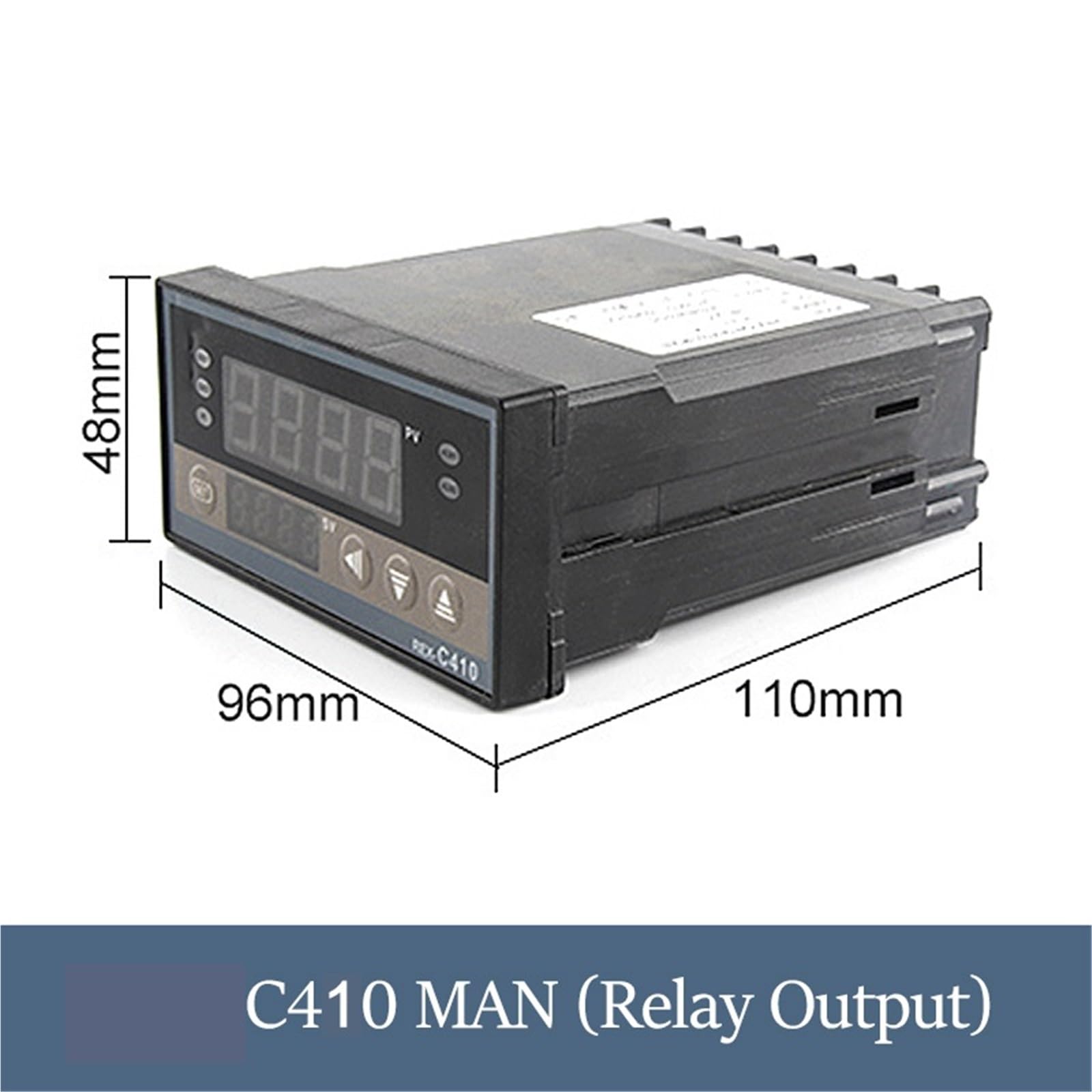 1 x 220 V Cyfrowy przemysłowy regulator temperatury PID RKC z przekaźnikiem REX-C100-C400-C700-C900 i wyjściem przekaźnikowym SSR dla termostatu (REX-C410MAN)