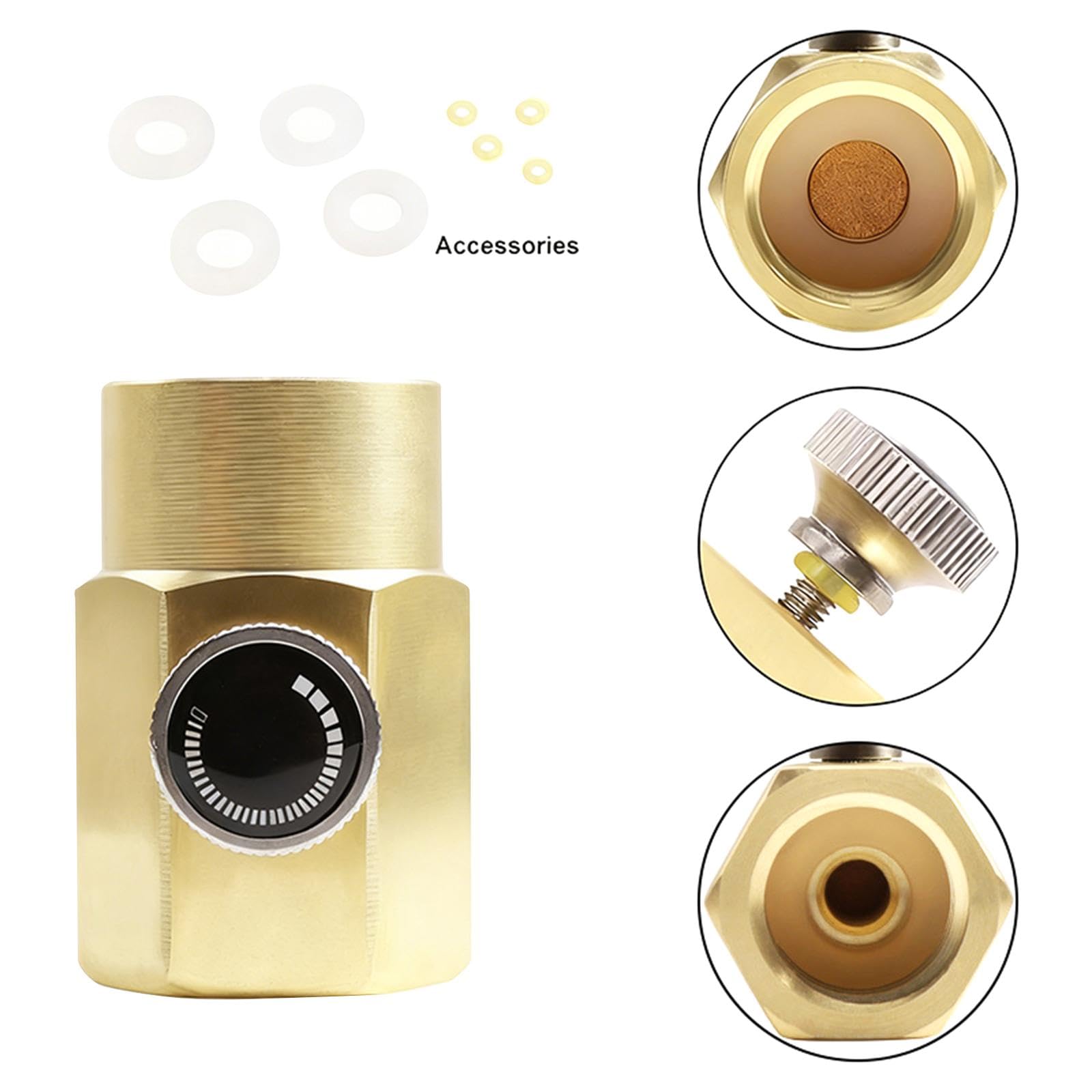 Amagogo Bottiglia Adattatore Connettore per Cilindro CO2 Ricarica con Valvola di Controllo in Ottone Robusto Idoneo a Connessione per Macchina Ricambio, Tr21 4 a Cga320