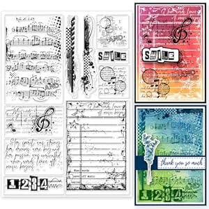 GLOBLELAND Vintage Rahmen Silikonstempel Musiknote