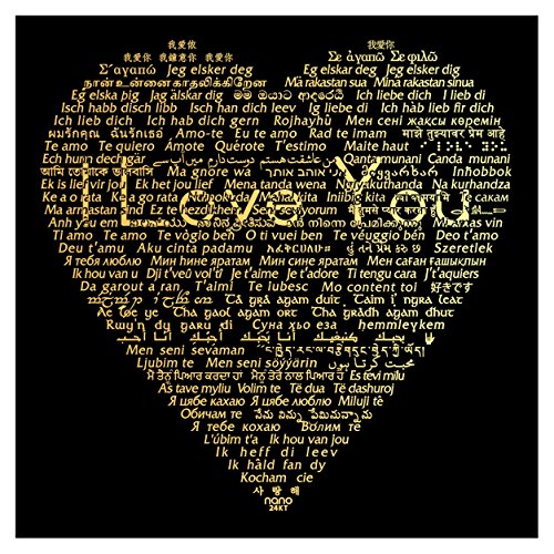 Nanostyle 925 Sterling Silver Heart Pendant I Love You Anniversary Necklace For Wife Pure Gold Inscribed In 120 Languages On Romantic Clear Heart-Shaped Cubic Zirconia Gemstone, 18" Rolo Chain #TOP6