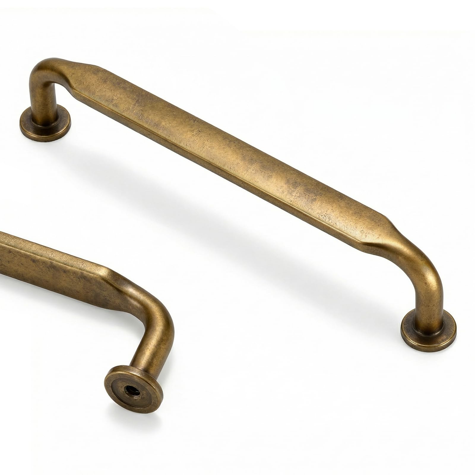 Goldenwarm 15 Pack Antique Brass Kitchen Cupboard Handles 5-1/16Inch(128mm) Hole Centers, Vintage Antique Brass Kitchen Door Handles Solid Zinc Alloy Retro Drawer Pulls