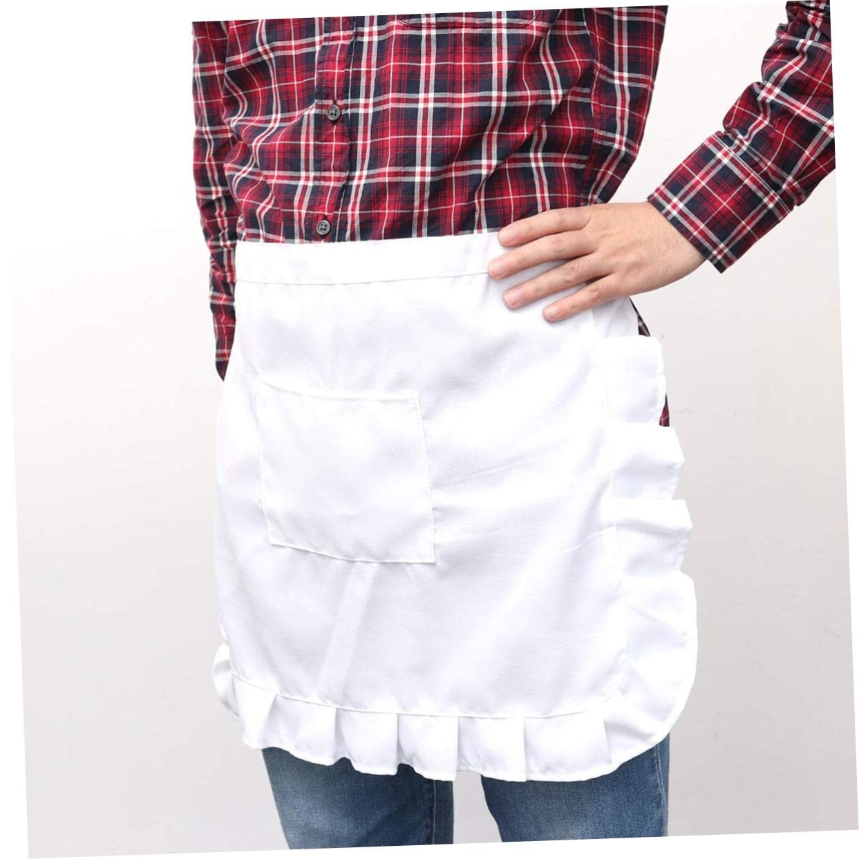 Amosfun delantal de vestido de trabajo para mujeres traje de sirvienta ropa de trabajo para falda delantales traje de mucama de camarera