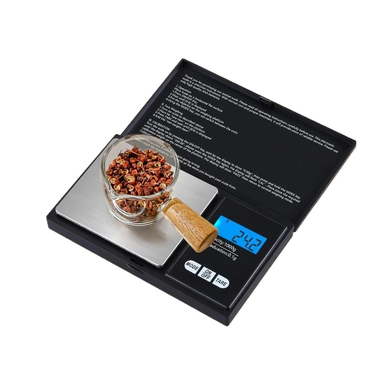 Digital Scales, Digital Pocket Scales 0.01g High Precision Jewelry Mini Stainless Steel Electronic Scale Gold Gram(1kg-0.1g)