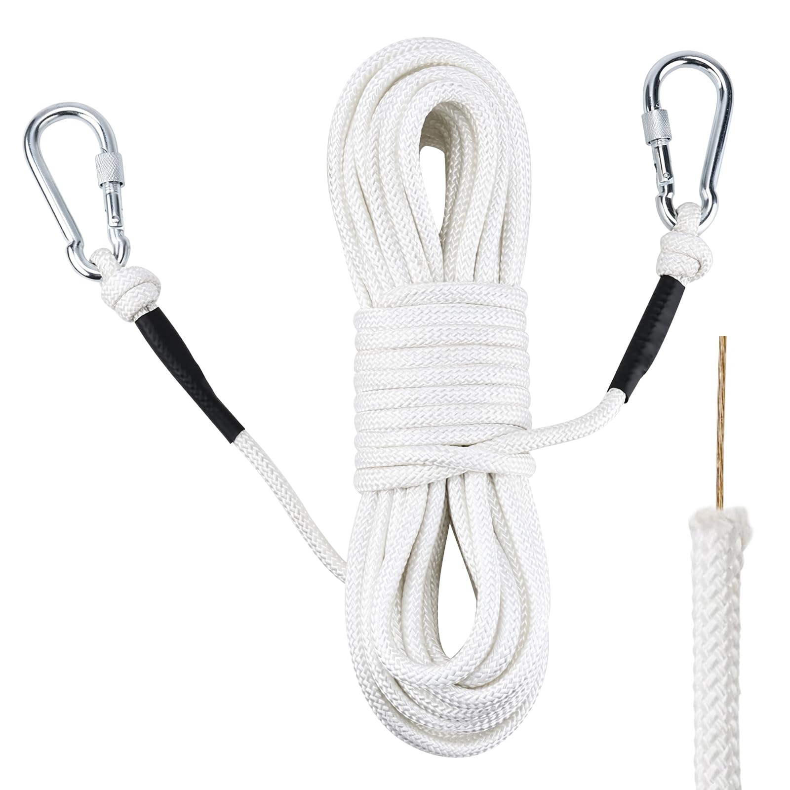 Artilife Flag Pole Rope,5/16" Wire Center Flagpole Rope,Braided Polyester Line with Steel Center Marine Grade (5/16" x 65 FT)