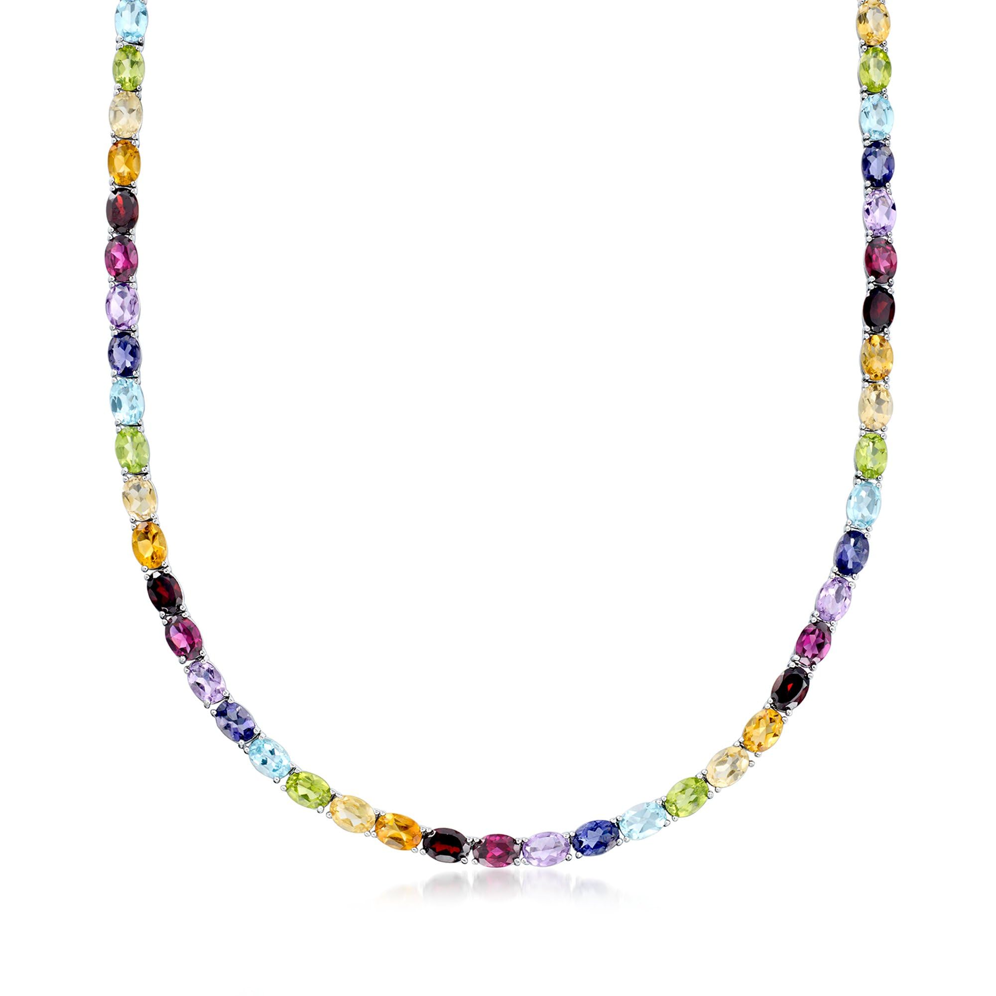 Ross-Simons Gemstone Tennis Necklace in Sterling Silver