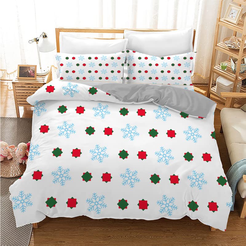 Housse de couette 90x190 Noël blanche en microfibre 110g pour lit enfant