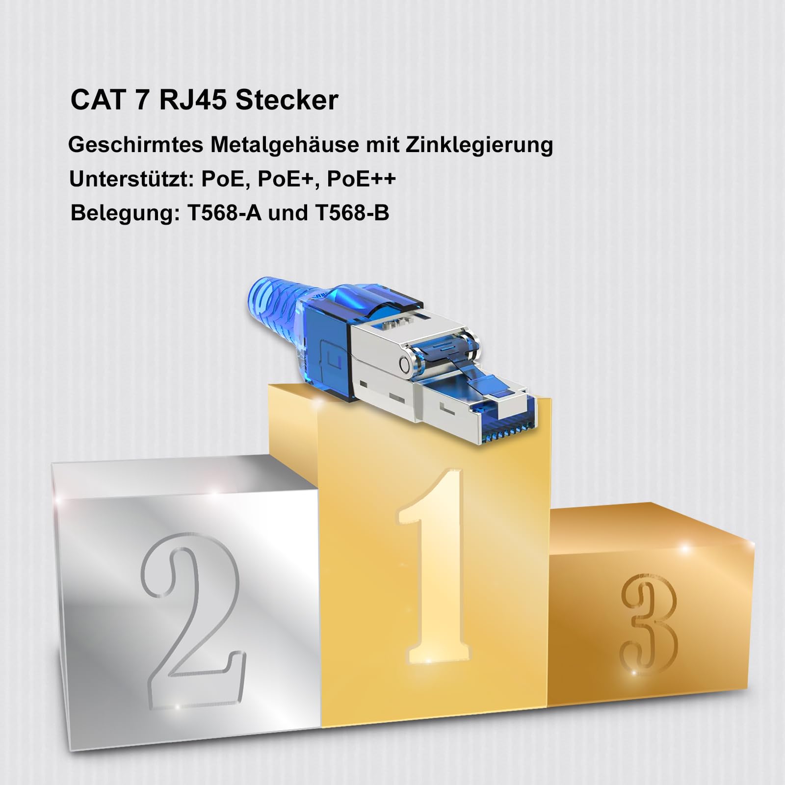 16x Netzwerk Stecker CAT 7 Werkzeuglos RJ45 CAT7 Netzwerkstecker für Verlegekabel LAN Kabel Stecker ohne Werkzeug werkzeugfrei Patchkabel Netzwerkkabel