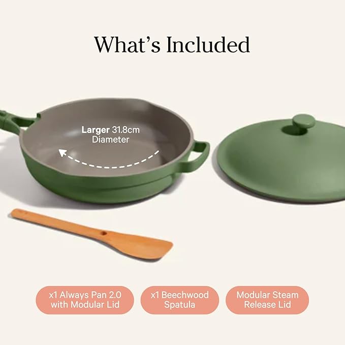 What makes the Always Pan truly extraordinary is its patented 10-in-1 design. Replace cluttered, overstuffed cabinets with this versatile cookware, which doubles as a fry pan, steamer, skillet, sauté pan, and more. Crafted from 100% post-consumer recycled aluminum, this pan features a Thermakind ceramic nonstick coating that’s free from harmful chemicals like PFAS, PTFEs, PFOAs, lead, and cadmium, ensuring a safe cooking experience. Its innovative set includes a modular, steam-release lid and a nesting Beechwood spatula, seamlessly supporting a spectrum of cooking techniques.