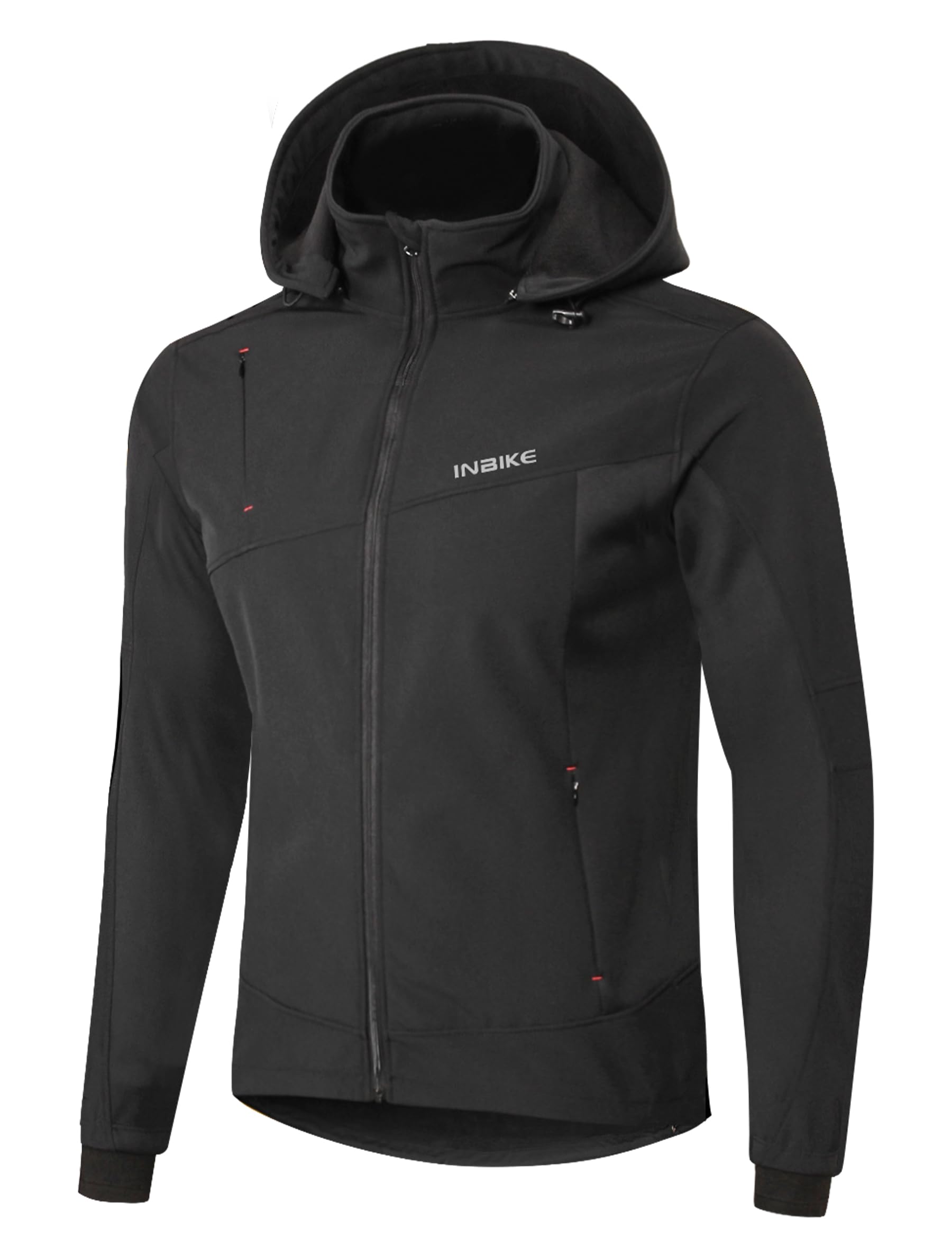 INBIKE Giacca Softshell da Uomo con Cappuccio Giubbotto Trekking Impermeabile Invernale Antivento per Montagna,Corsa,Ciclismo e Altre attività Outdoor