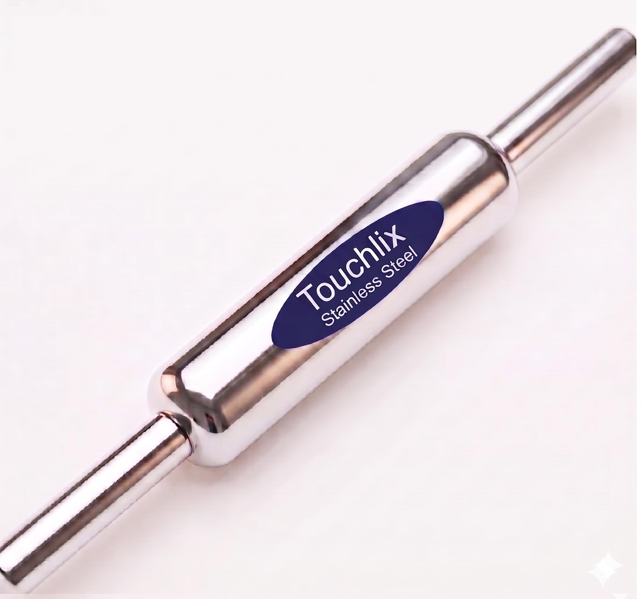 Touchlix - Stainless Steel Rolling Pin for Kitchen, 31 cm Heavy Duty Metal Roti Roller, Lightweight & Ergonomic Designe (Just 200g) for Chapati, Paratha and Pastry, Steel Belan.