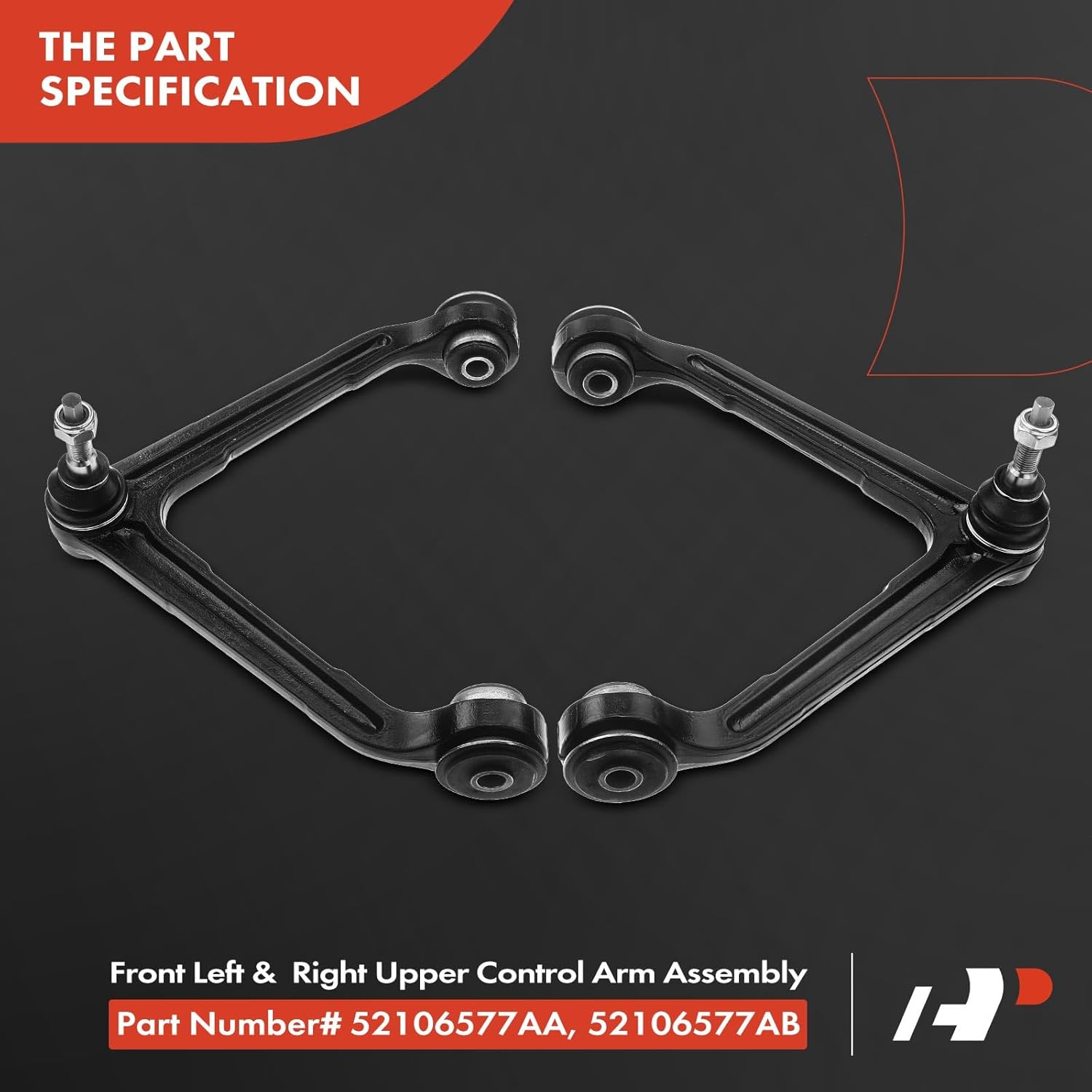 A-Premium 2 x Front Upper Control Arms, with Ball Joint & Bushing, Compatible with Dodge Ram 1500 2002-2005, Durango 2004-2009 & Chrysler Aspen 2007-2009