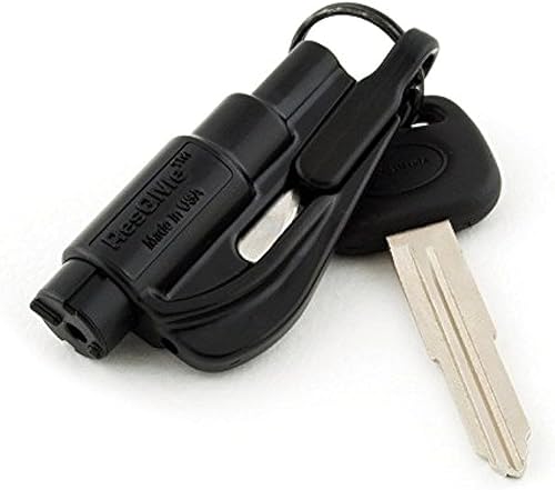 RESQME Nuevo kit cortador de cinturón de seguridad ventana de supervivencia de emergencia rompedores de cristal herramienta llavero negro