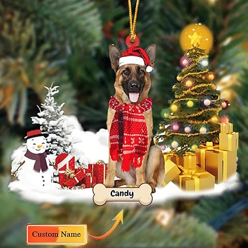 Miniatura 2 de Adornos personalizados para perros de ganado australiano, personaliza el nombre de tu perro, perchas acrílicas planas impresas en 2D, regalos para