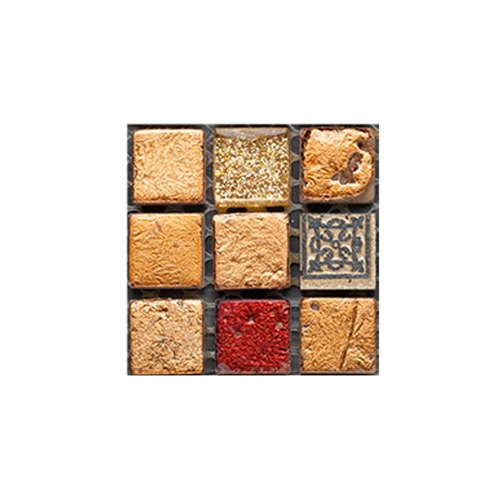 Stick On Tiles 10Pcs Mosaic Sticker Tiles Labelstock Bathroom Floor Tile Adhesive Kitchen Backsplash Chap Worktop Kitchen Decor 10x10cm(4)