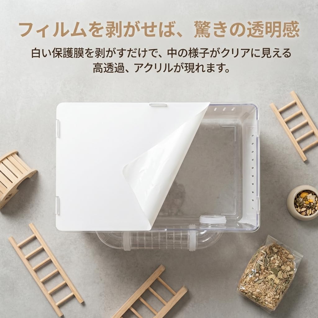 Amazon | ハムスターケージ 2 階建て 透明アクリル製｜複数飼い対応（3