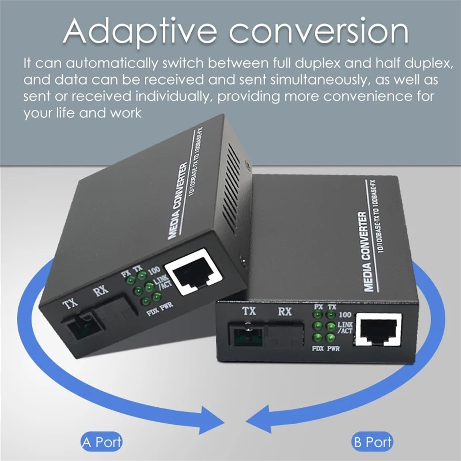 1 paire de convertisseur Ethernet De média à Fiber optique 100Mbps avec une large compatibilité